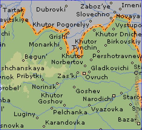 carte de Oblast de Jytomyr en anglais