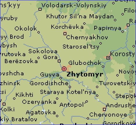 mapa de Zhytomyr em ingles