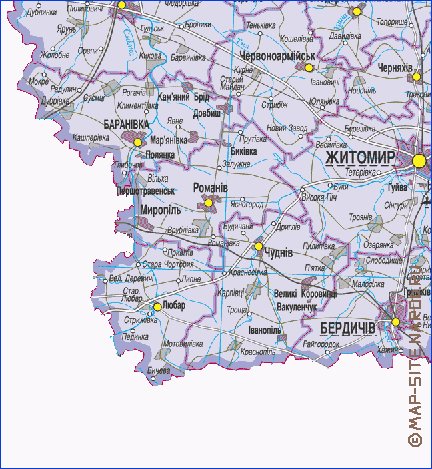 carte de Oblast de Jytomyr